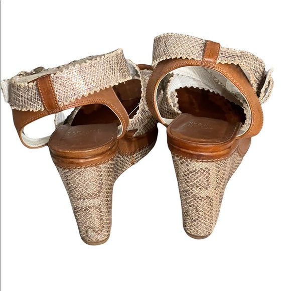 Stuart Weitzman platform tan/brown wedges size 10M - Picture 4 of 12